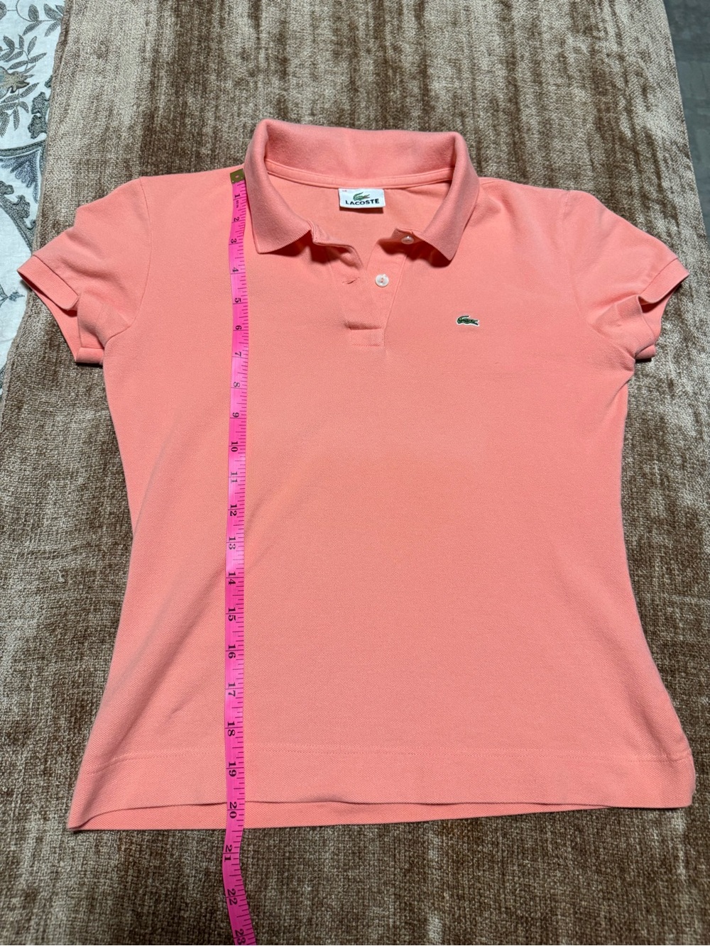 Lacoste Women’s Coral Pink Short-Sleeve Polo